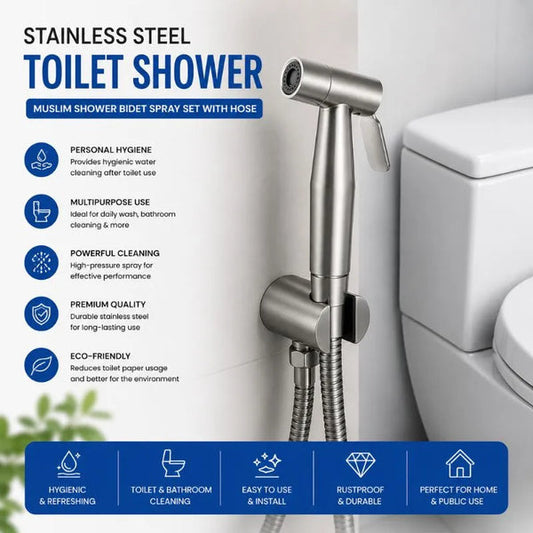 Premium Stainless Steel Muslim Shower Hand Bidet Sprayer Set | Rust Resistant | High Pressure