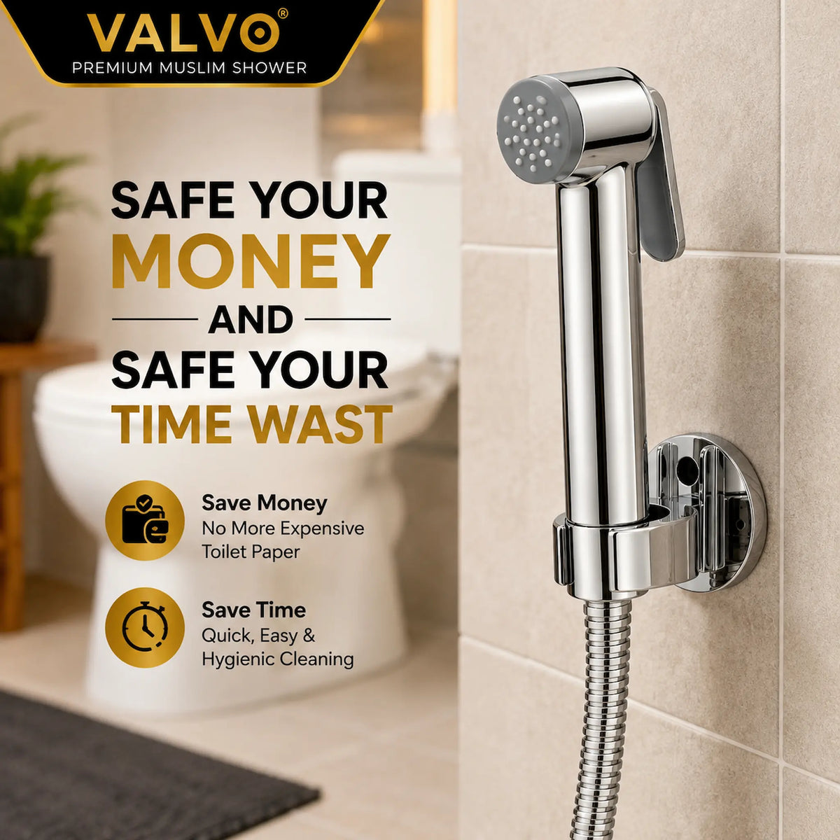 VALVO Tempesta-V ABS Plastic Muslim Shower Set